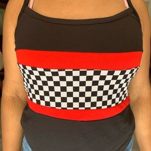 Cute Red and Black Checkerboard Tank Top